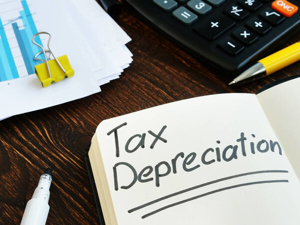 Tax depreciation phrase on the notepad page.