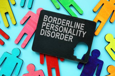 Plate with Borderline Personality Disorder BPD words. clipart