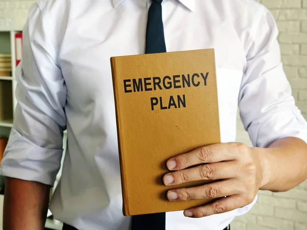 Man offers a Emergency plan for business. — Stock Photo, Image