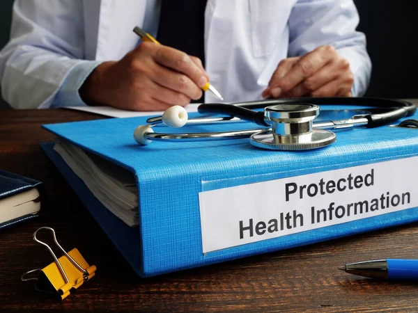 Folder with protected health information PHI as part of HIPAA rules. — Stock Photo, Image