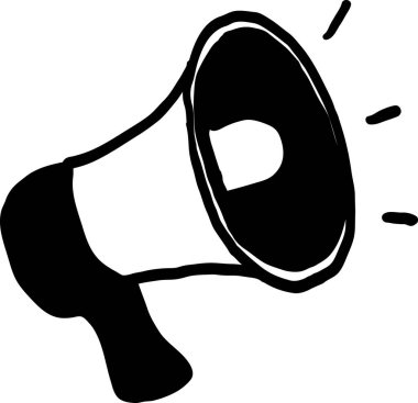 El çizimi karalama megafonu çizimi çizgi film vektörü