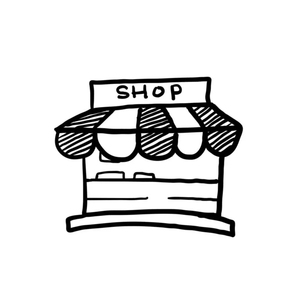 Handdrawn Set Store Icon Line Design Магазин Векторных Рисунков — стоковый вектор