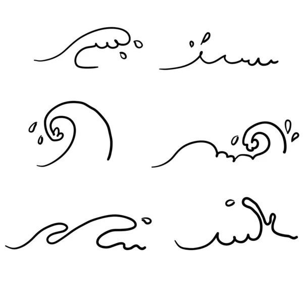手描き波ベクトルセットグラフィックドア — ストックベクタ