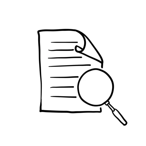 Geprüfte Dokument Plan Symbol Handgezeichneten Stil Bewertung Aussage Vektor Illustration — Stockvektor