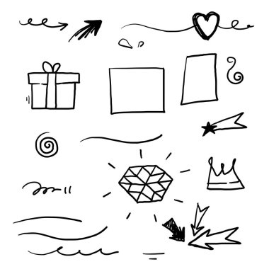 Tasarım veya metin vektörünüz için karalama ögesi çizimi