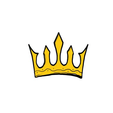 El çizimi karalama tacı çizim vektör simgesi izole