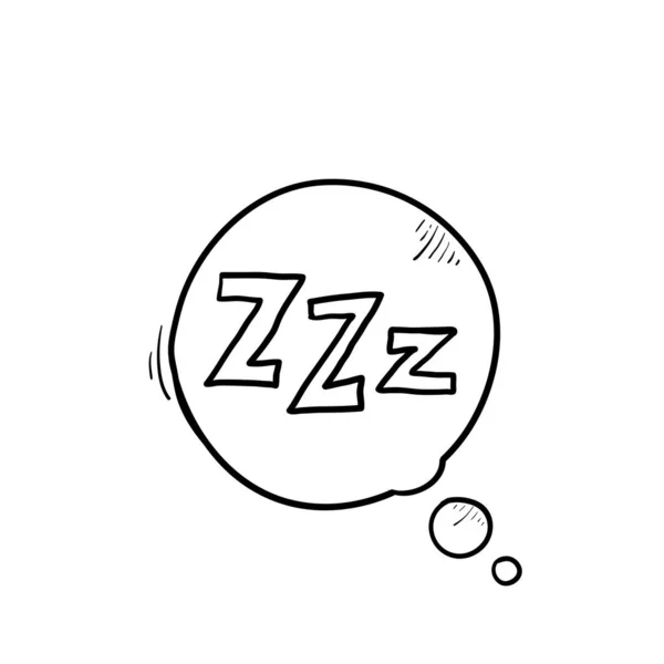 Hand Drawn Zzz Symbol Doodle Sleep Illustration Vector — Stock Vector