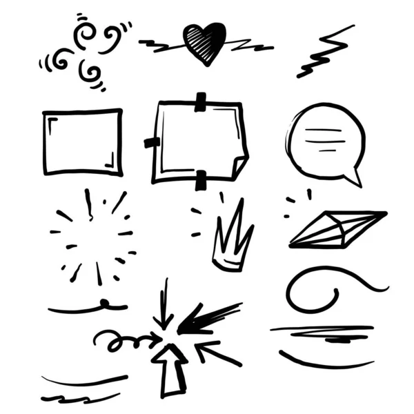 Ilustración Del Elemento Doodle Para Diseño Vector Texto — Vector de stock