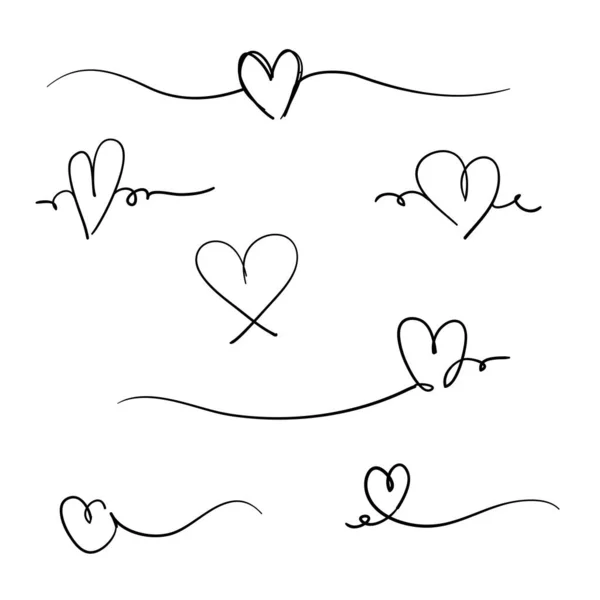 Disegnato Linea Continua Disegno Segno Amore Con Cuore Abbraccio Design — Vettoriale Stock