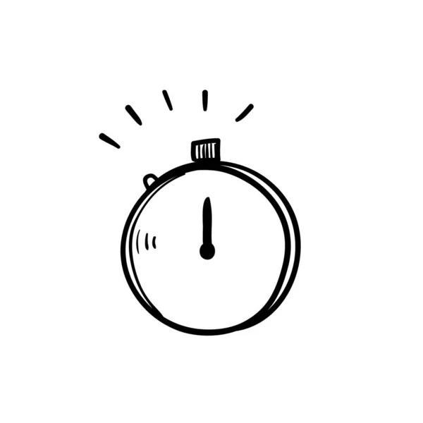 Ručně Kreslené Stopky Časovač Symbol Pro Fast Time Logo Stop — Stockový vektor