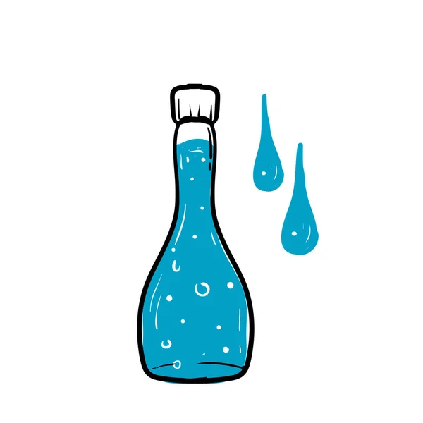 Handritat Glas Vatten Dryck Illustration Ikon Klotter — Stock vektor