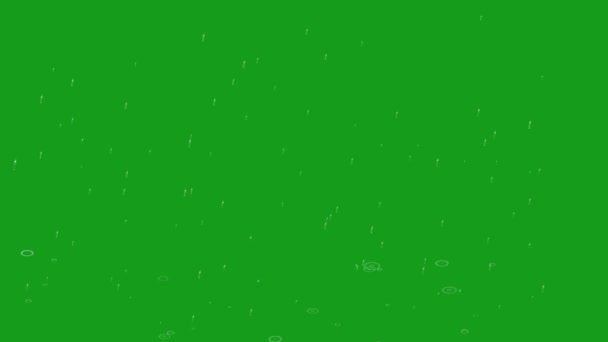 Regn Droppar Rörelse Grafik Med Grön Skärm Bakgrund — Stockvideo