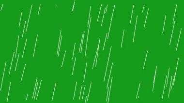 Yeşil ekran arkaplanlı yağmur hareketi grafikleri
