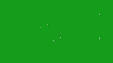 Düşen su damlaları yeşil ekran arkaplanlı hareket grafikleri