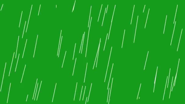 Gráficos Movimento Chuva Com Fundo Tela Verde — Vídeo de Stock