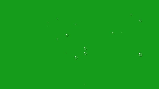 Vallende Water Druppels Beweging Graphics Met Groene Scherm Achtergrond — Stockvideo