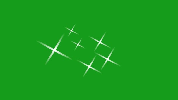 Блискуча Графіка Руху Зірок Зеленим Екраном — стокове відео