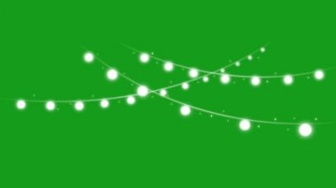 Dekoratif ışıklar yeşil ekran arkaplanlı hareket grafikleri
