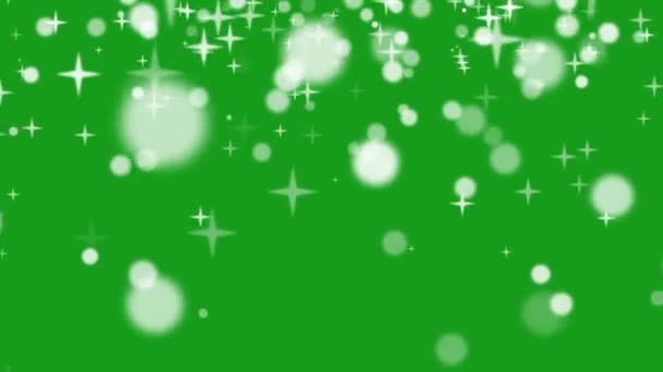 Звезды Через Космическое Движение Графики Зеленым Фоном Экрана — стоковое видео
