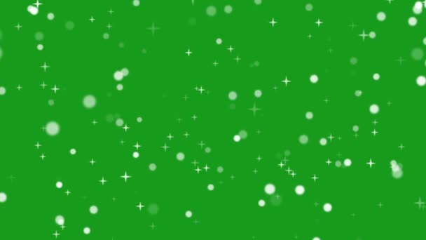 Звезды Через Космическое Движение Графики Зеленым Фоном Экрана — стоковое видео