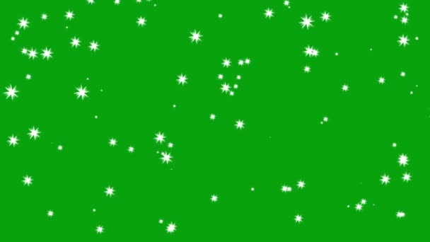 Grafica Brillante Stelle Movimento Con Sfondo Schermo Verde — Video Stock