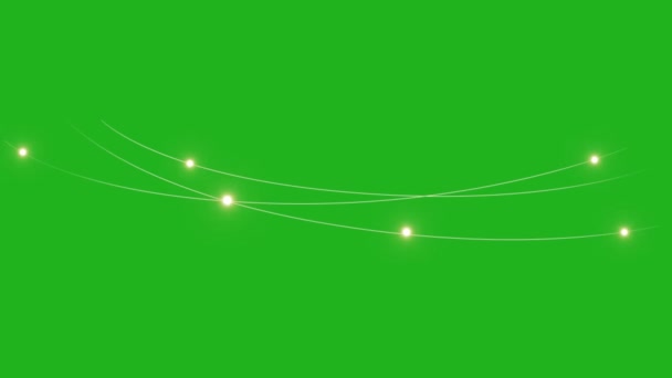 緑の画面の背景を持つ装飾的な光の文字列の動きのグラフィック — ストック動画
