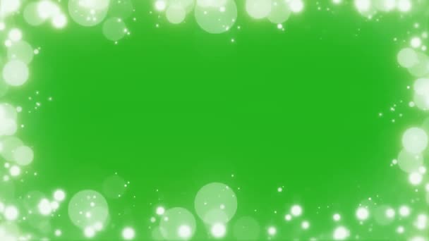 Bokeh Свет Кадр Графики Движения Зеленым Фоном Экрана — стоковое видео