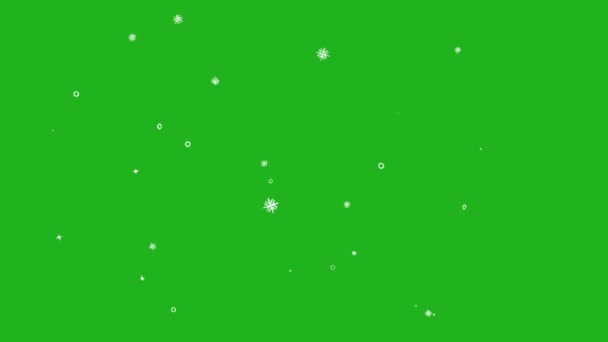 Schneefall Bewegungsgrafik Mit Grünem Hintergrund — Stockvideo