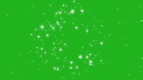 Partículas Blancas Brillantes Con Fondo Pantalla Verde — Vídeos de Stock