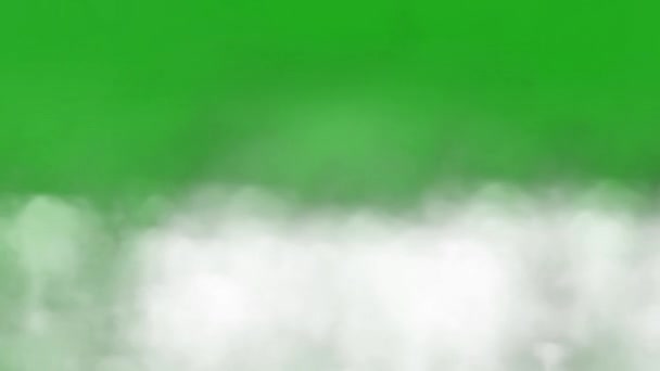 Bílá Grafika Pohybu Kouře Zeleným Pozadím Obrazovky — Stock video