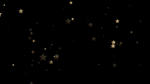 Graphiques Mouvement Étoiles Dorées Avec Fond Nuit — Video