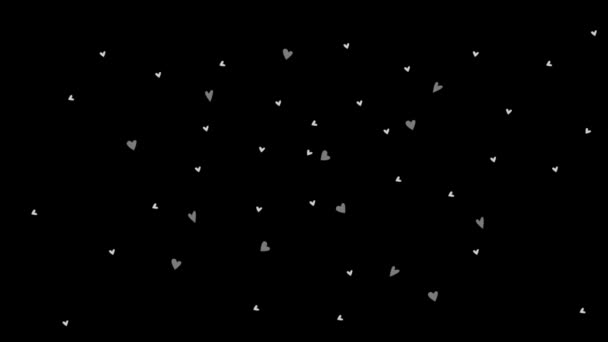 夜を背景にした白いハートのモーショングラフィックス — ストック動画