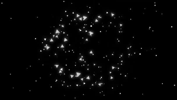Leuchtend Weiße Partikel Bewegungsgrafik Mit Nächtlichem Hintergrund — Stockvideo