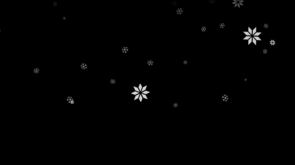 Fallende Schneeflocken Bewegungsgrafik Mit Nächtlichem Hintergrund — Stockvideo