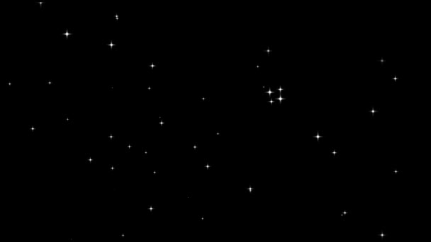 Estrelas Cintilantes Movimento Gráficos Com Fundo Noturno — Vídeo de Stock