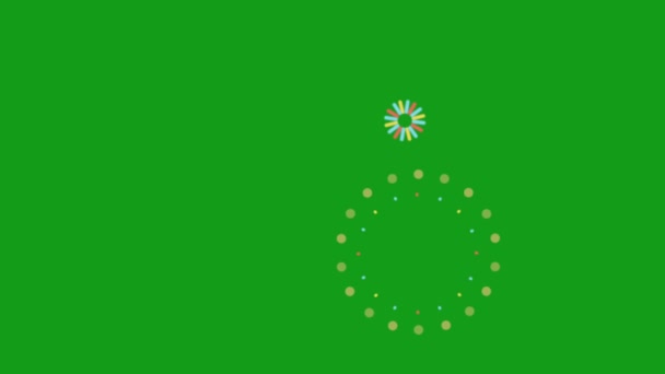 Vuurwerk Motion Graphics Met Groene Achtergrond Scherm — Stockvideo