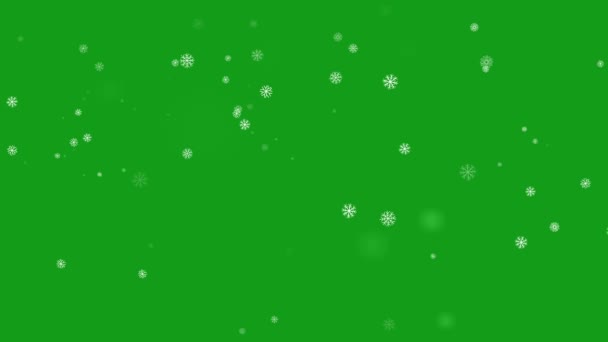 Gráficos Movimiento Nevadas Con Fondo Pantalla Verde — Vídeo de stock