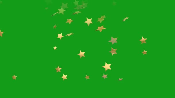 Düşen Yıldızlar Yeşil Ekran Arka Planına Sahip Hareketli Grafikler — Stok video