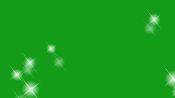 Mrugające Gwiazdy Ruchu Grafiki Zielonym Tle Ekranu — Wideo stockowe