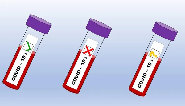 Corona Virüs Test Tüpleri Güzel Çizim — Stok fotoğraf