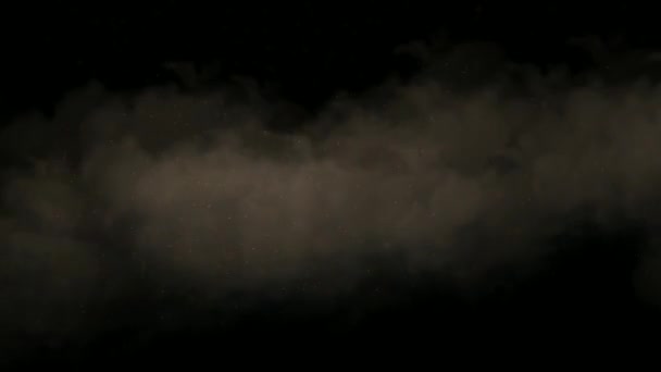 Графика Движения Дыма Частиц Огня Ночном Фоне — стоковое видео