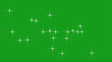 Parıldayan yıldızlar yeşil ekran arkaplanlı hareket grafikleri