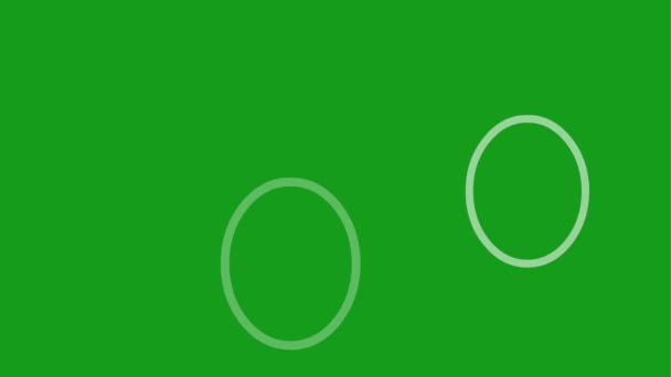 緑の画面の背景を持つ白い円の動きのグラフィック — ストック動画