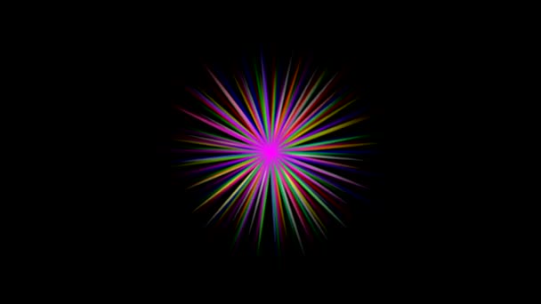 Цветные Лучи Света Графика Движения Ночным Фоном — стоковое видео