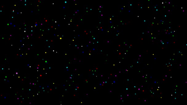 Цветные Мерцающие Звезды Графика Движения Ночным Фоном — стоковое видео