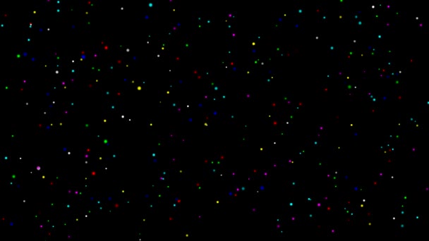 Colourful Twinkling Stars Motion Graphics Night Background — Stock Video