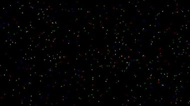 Gece arkaplanlı renkli sim parçacıkları hareket grafikleri