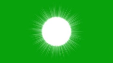 Güneş ve güneş ışınları yeşil ekran arkaplanlı hareket grafikleri