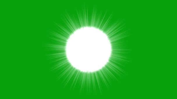 Nap Napsugarak Mozgás Grafika Zöld Képernyő Háttér — Stock videók