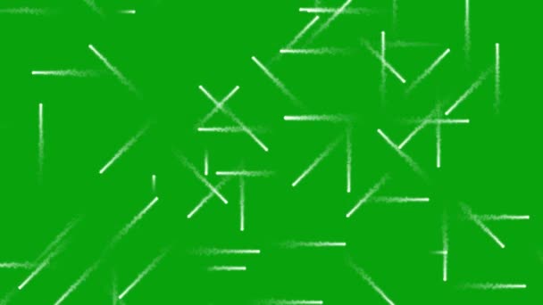 Нерегулярные Движущиеся Звезды Графика Движения Зеленым Фоном Экрана — стоковое видео